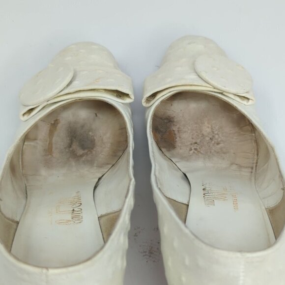 Paul Allan Vintage White Leather Heels, Women's 5.5AAA - Picture 10 of 11